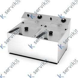 Freidora industrial Trifásica 8+8 litros (sin grifo, doble)