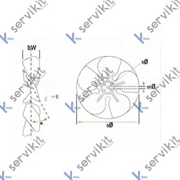 Aspas de ventilador 10W Ø254mm