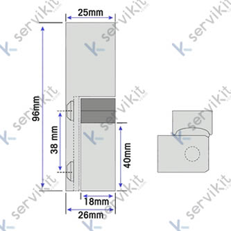 Bisagra vertical h=96mm cromo g-306