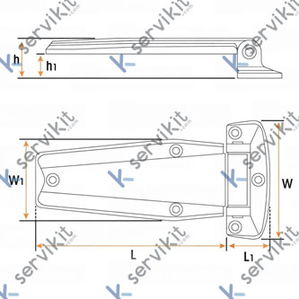 Bisagra horizontal 120mm cromo
