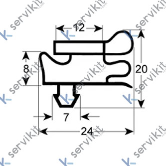 Burlete puerta 1610x575mm armario expositor