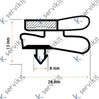 Burlete magnético enc=555x1680mm gris