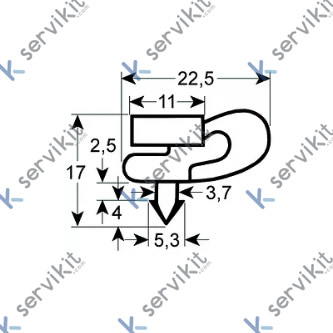 Burlete magnético enc=600x1550mm negro