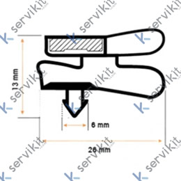Burlete magnético enc=555x1680mm gris
