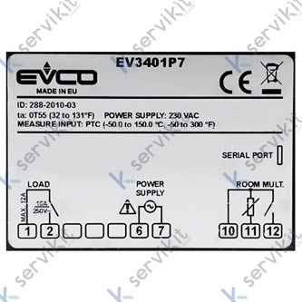 Termostato digital 1 relé 230v ac ev3401p7