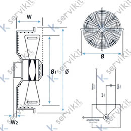 Ventilador rotor externo Ø400mm 190w 230v