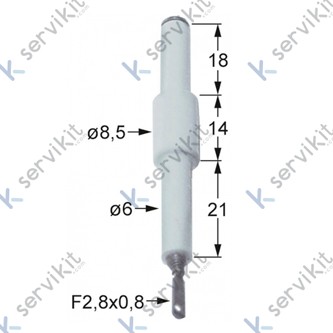 Bujía encendido Ø5.5x66mm cocción Zanussi