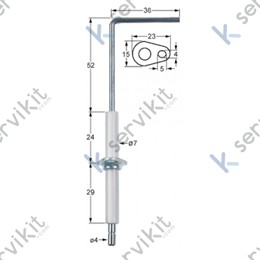  Bujía encendido horno mbm Ø7x53mm  P