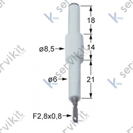 Bujía encendido Ø5.5x66mm cocción Zanussi