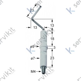 Bujía encendido piezoeléctrica Ø7mm cocción industrial