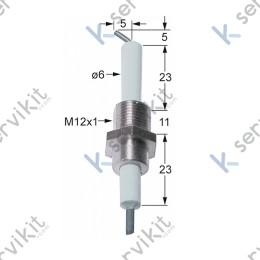 Bujía encendido Ø6x56mm m12x1 cocina Angelo Po