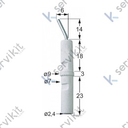 Bujía Ø7x44mm freidora Fagor