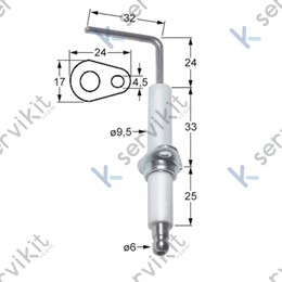 Bujía encendido piezoeléctrica sarten basculante 9.5mm