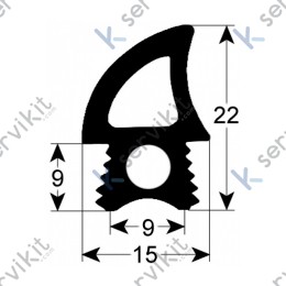 Burlete horno 17x22mm ekf (1 metro)