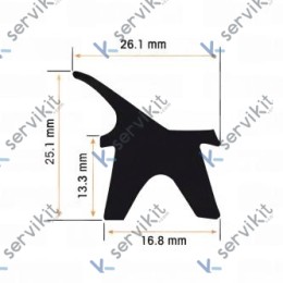 Burlete Silicona Negro Puerta Horno (1m)