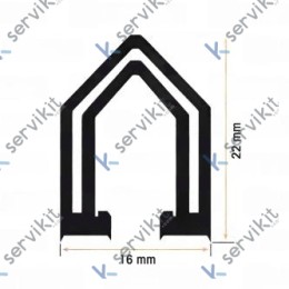 Burlete Horno 16x22mm Gris