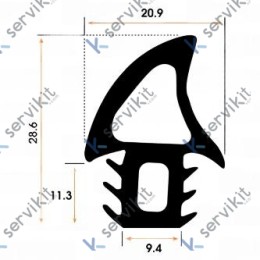Burlete Puerta Horno 30x22mm (1 metro)