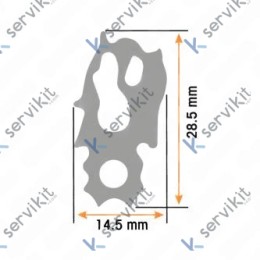 Burlete EXT=770x680mm Silicona Gris