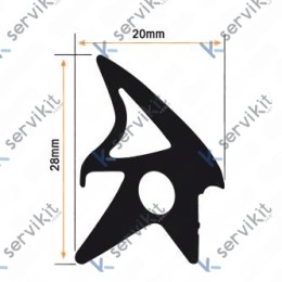 Burlete Puerta L=2570mm Silicona