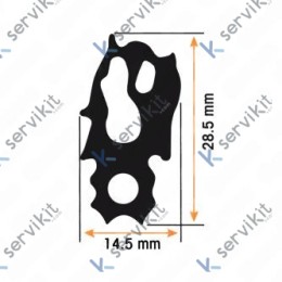 Burlete EXT=755x470mm Silicona Negro