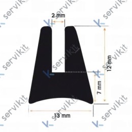 Burlete Cristal Puerta Horno L=1800mm