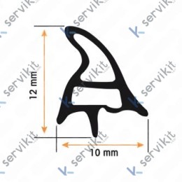 Burlete EXT=450x340mm 4 Grapas Negro