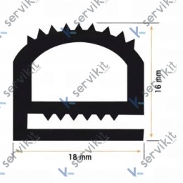 Burlete Horno 18x16mm (1 METRO)