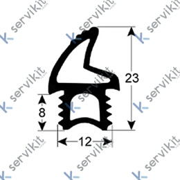 Junta de puerta perfil 2764 L 2105 mm para TECNOEKA