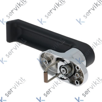 Manilla de puerta para aparatos calientes L 145mm An 40mm H 62mm longitud muelle 33mm exterior negro