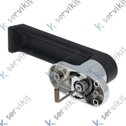 Manilla de puerta para aparatos calientes L 145mm An 40mm H 62mm longitud muelle 33mm exterior negro