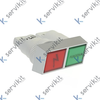 Piloto doble 52x28mm verde-rojo 230v baño maría Repagas