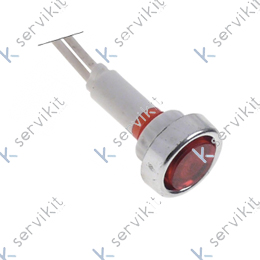 Piloto luminoso rojo Ø13mm 230v con cable horno Olis