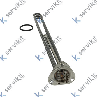 Resistencia 6000 W 230 V L 479 mm brida 3 orificios empalme conector Faston 6,3mm