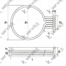 Resistencia Horno 8000W 230V Ø300mm