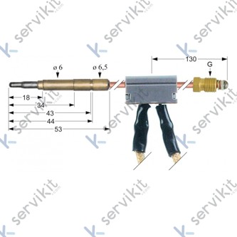 Termopar freidora Firex m9x1 600mm fg 82122