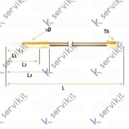 Termopar Cabeza Lisa Ø5mm 320mm M10x1