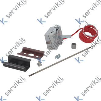 Termóstato T máx 292°C 1 polos 1NO sonda ø 3mm sonda L 182mm eje ø 6x4,6mm eje L 23mm