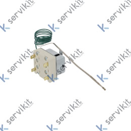 Termostato de seguridad temp. desconexión 350°C 2 polos NC 20A sonda ø 3mm sonda L 187mm