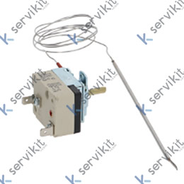 Termóstato T máx 320 °C 1 polos 1NO 15 A sonda ø 3 mm sonda L 155 mm eje ø 6x4,6mm