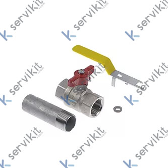 válvula de bola H 1" juego L 82mm maneta de mariposa/ manilla de palanca