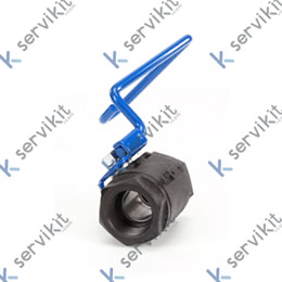 Válvula de bola rosca 1 1/4" acero H 80mm L 260mm An 130mm pos. de montaje abajo