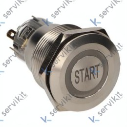 Pulsador Start 6V Metálico C/ARO Led Blanco
