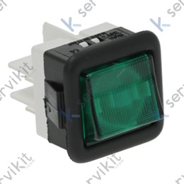 Interruptor 230v verde 25x25mm 11f/fd/r/rd