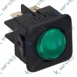 Conmutador Verde 230V 25x25mm Campana