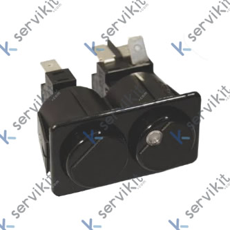 Pulsador doble negro lavavajillas