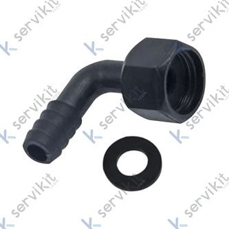 Racor codo plástico 1/2"H Ø12mm