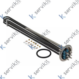 Resistencia 6000 W 230 V L 400 mm empalme M4 tubo ø 6,2 mm espirales 3 H 36 mm
