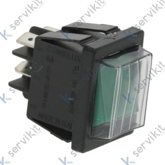 Interruptor verde con funda 30x22mm 16a 230v