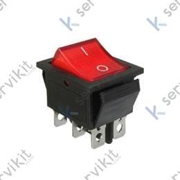 Interruptor luminoso rojo bipolar 30x22mm 16A 230V