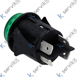 Interruptor verde  ø25mm 16a 230v bipolar(2unds)